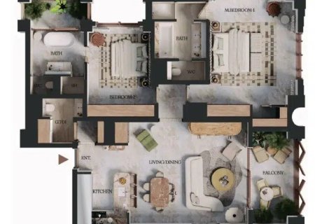 Квартира с 1 спальней в Бизнес-Бэй, ОАЭ №153465 5