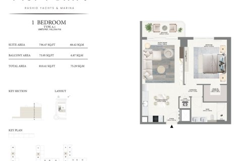 Apartment de 1 dormitorio en Mina Rashid, UAE No. 153510 6