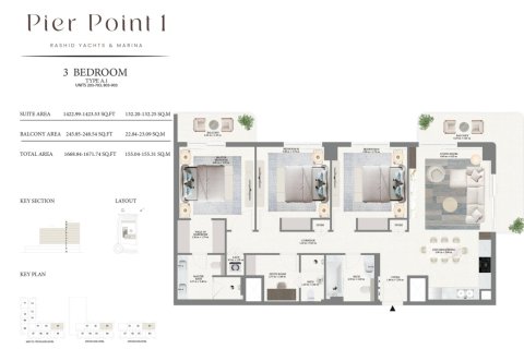 Apartment de 1 dormitorio en Mina Rashid, UAE No. 153510 4
