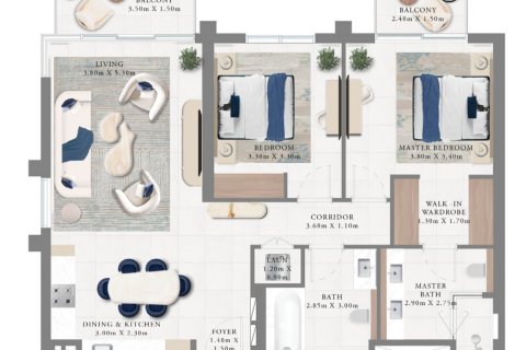 1 غرف نوم شقة في Dubai Creek Harbour, الإمارات العربية المتحدة رقم 153667 4