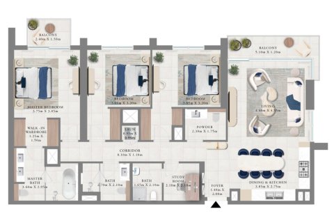 1 غرف نوم شقة في Dubai Creek Harbour, الإمارات العربية المتحدة رقم 153667 3