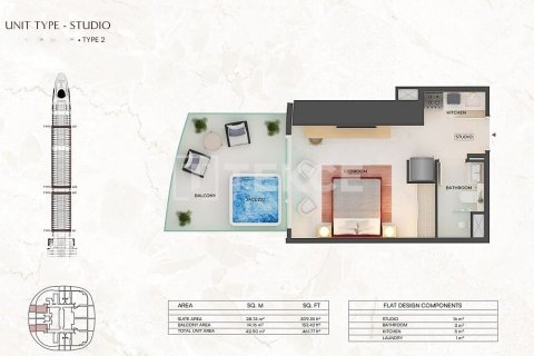 Studio Apartment in Dubai, UAE No. 203356 11