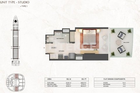Studio Apartment in Dubai, UAE No. 203356 10