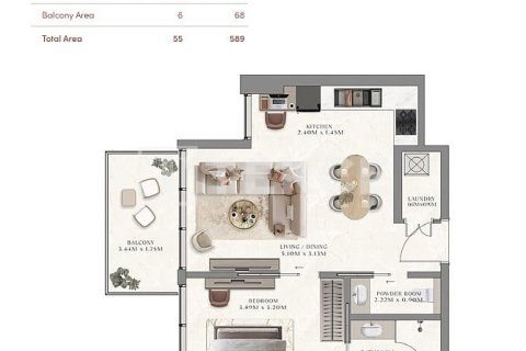 Apartment de 1 dormitorio en Jebel Ali, UAE No. 208995 13