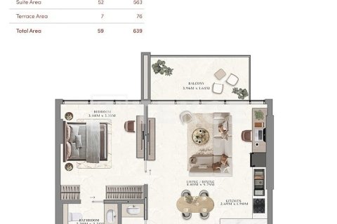 Apartment de 1 dormitorio en Jebel Ali, UAE No. 208995 12