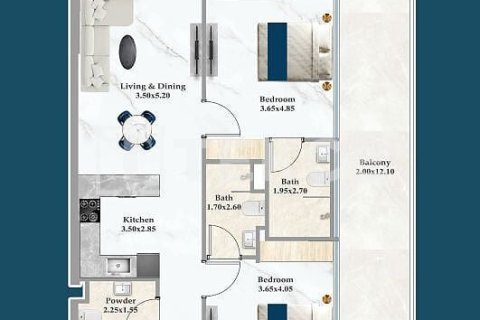 Appartement de 2 chambres à Dubai, UAE No. 99316 16