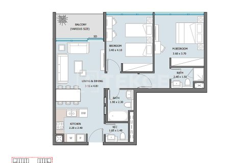 3 غرف نوم شقة في Masdar City, الإمارات العربية المتحدة رقم 151184 6