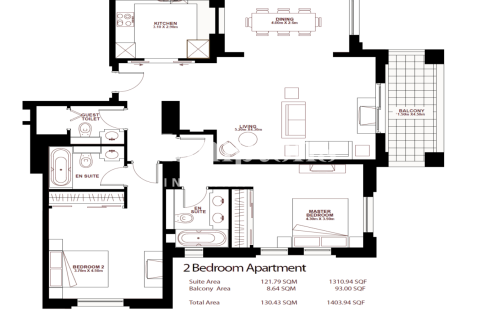 Appartement de 2 chambres à Downtown Dubai (Downtown Burj Dubai), UAE No. 159305 15