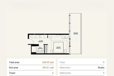 Apartment de 1 dormitorio en Dubai, UAE No. 149969 24