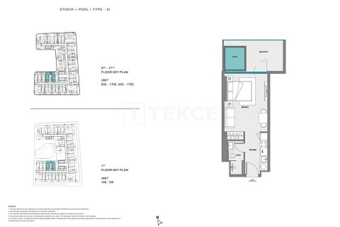 1 غرف نوم شقة في Dubai Land, الإمارات العربية المتحدة رقم 126312 16