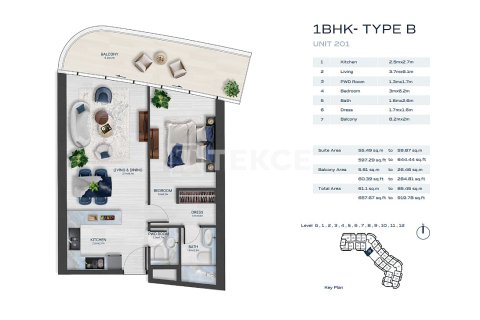 Appartement de 4 chambres à Al Marjan Island, UAE No. 144728 21
