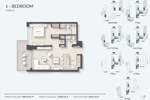 Appartement de 1 chambre à Dubai, UAE No. 153432 19
