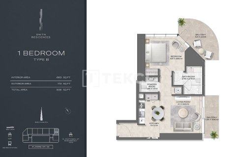 Apartment de 1 dormitorio en Business Bay, UAE No. 90938 19