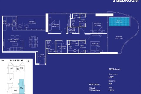 Appartement de Studio à Maritime City, UAE No. 153710 3