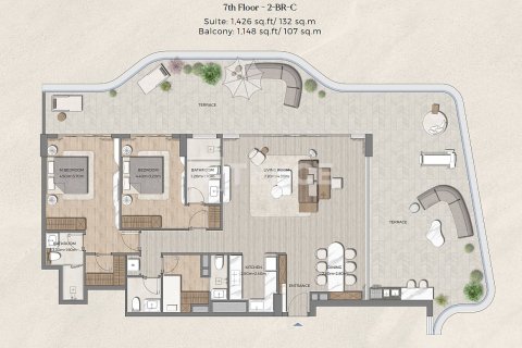 Penthouse de 2 chambres à Dubai, UAE No. 199601 4