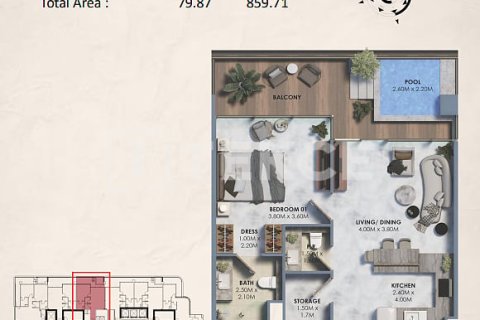Квартира с 1 спальней в Dubai Land, ОАЭ №167603 20