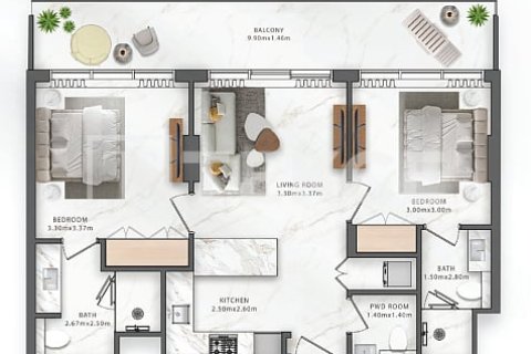 Appartement de 2 chambres à Ras Al Khaimah, UAE No. 45226 26