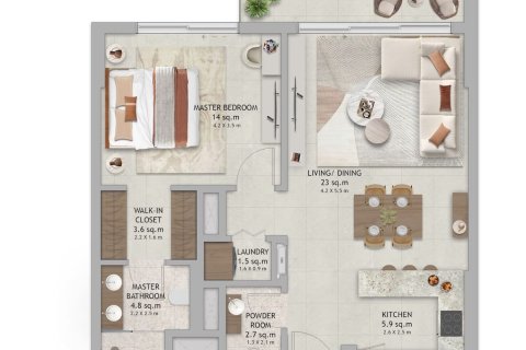 Apartment de 1 dormitorio en Dubai Land, UAE No. 153404 4