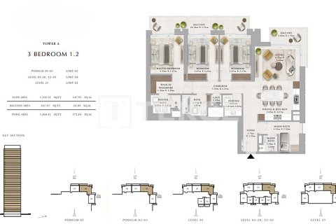 Apartment de 3 dormitorios en Dubai, UAE No. 135985 14