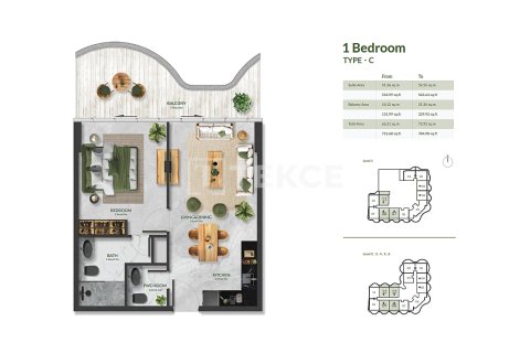 Apartment de 1 dormitorio en Al Marjan Island, UAE No. 144721 16