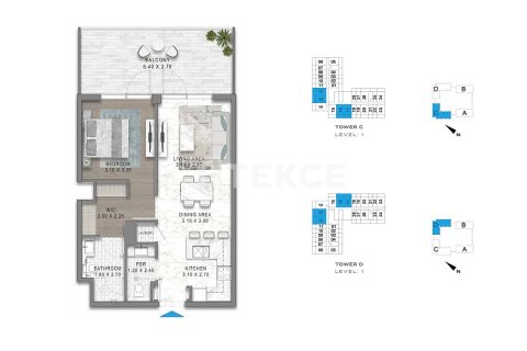 Appartement de 1 chambre à Golf City, UAE No. 222306 16