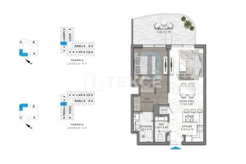 Appartement de 1 chambre à Golf City, UAE No. 222306 22