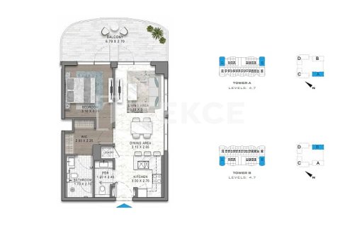 Appartement de 1 chambre à Golf City, UAE No. 222306 21