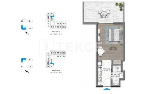 Appartement de 1 chambre à Golf City, UAE No. 222306 17