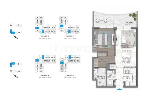 Appartement de 1 chambre à Golf City, UAE No. 222306 23