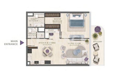 Apartment de 1 dormitorio en Dubai, UAE No. 205640 22
