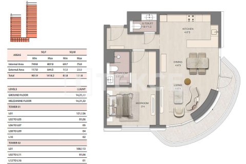 Appartement de 2 chambres à Ras Al Khaimah, UAE No. 168390 20