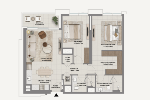 Apartment de 1 dormitorio en Dubai, UAE No. 153496 5