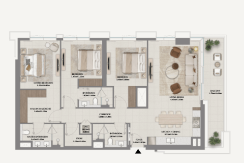 Apartment de 1 dormitorio en Dubai, UAE No. 153496 4