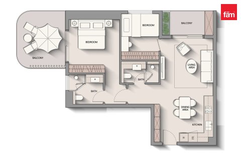 Appartement de 1 chambre à Dubai, UAE No. 224676 9