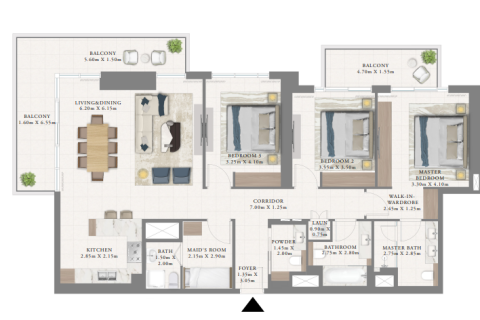 Apartment de 1 dormitorio en Dubai Marina, UAE No. 153639 13