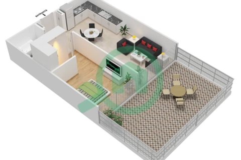 Appartement de 1 chambre à AZIZI GRAND Dubai Sports City, UAE No. 97094 7
