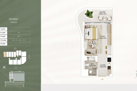 Квартира с 1 спальней в Аль-Сатва, ОАЭ №160306 24