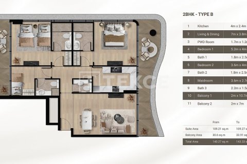 Apartment de 1 dormitorio en Dubai, UAE No. 148271 17