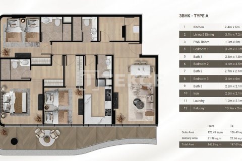 Apartment de 1 dormitorio en Dubai, UAE No. 148271 18