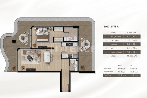 Apartment de 1 dormitorio en Dubai, UAE No. 148271 14