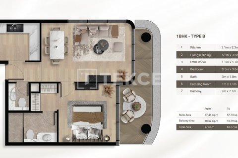 Apartment de 1 dormitorio en Dubai, UAE No. 148271 15