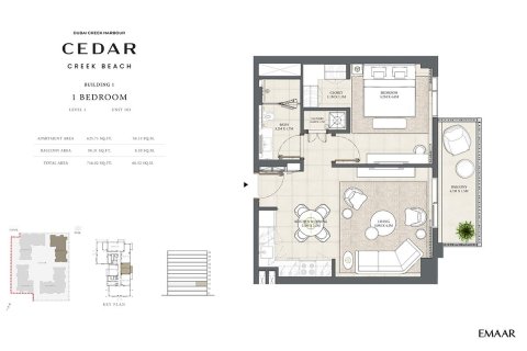 1 غرف نوم شقة في Dubai Creek Harbour, الإمارات العربية المتحدة رقم 153739 7