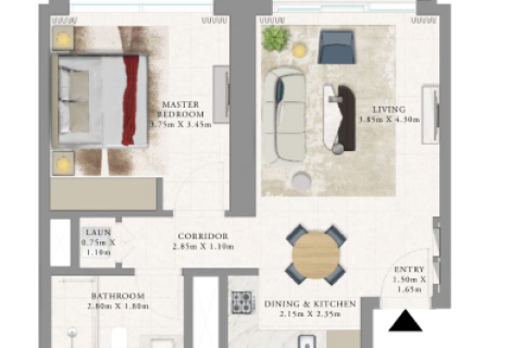Apartment de 1 dormitorio en Dubai Creek Harbour, UAE No. 153757 12