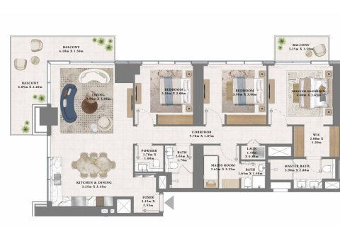 1 غرف نوم شقة في Dubai Creek Harbour, الإمارات العربية المتحدة رقم 153575 3