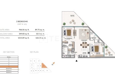Appartement de 2 chambres à Meydan, UAE No. 107031 23