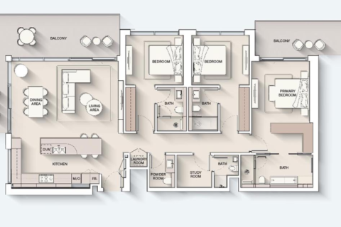 Appartement de 1 chambre à Dubai, UAE No. 153619 5