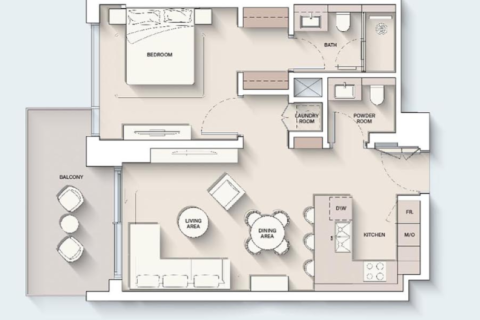 Appartement de 1 chambre à Dubai, UAE No. 153619 3