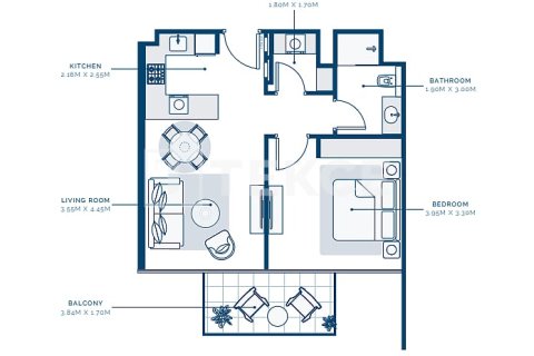 Apartment de 1 dormitorio en Dubai, UAE No. 152412 17