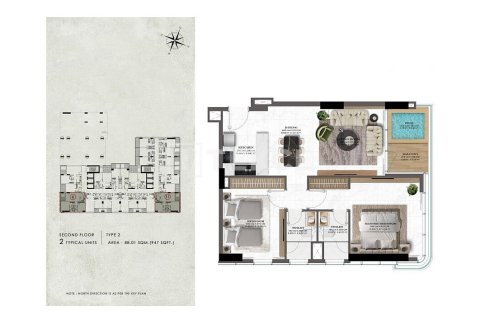 Appartement de 2 chambres à Majan, UAE No. 99315 17