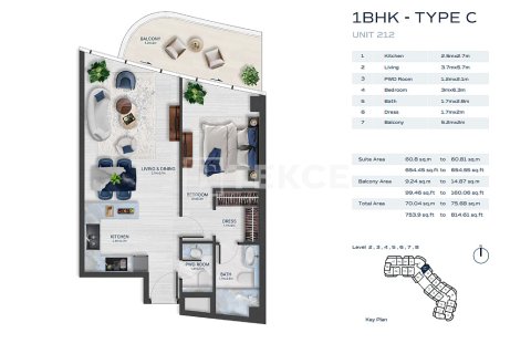 Квартира с 2 спальнями в Al Marjan Island, ОАЭ №144726 22